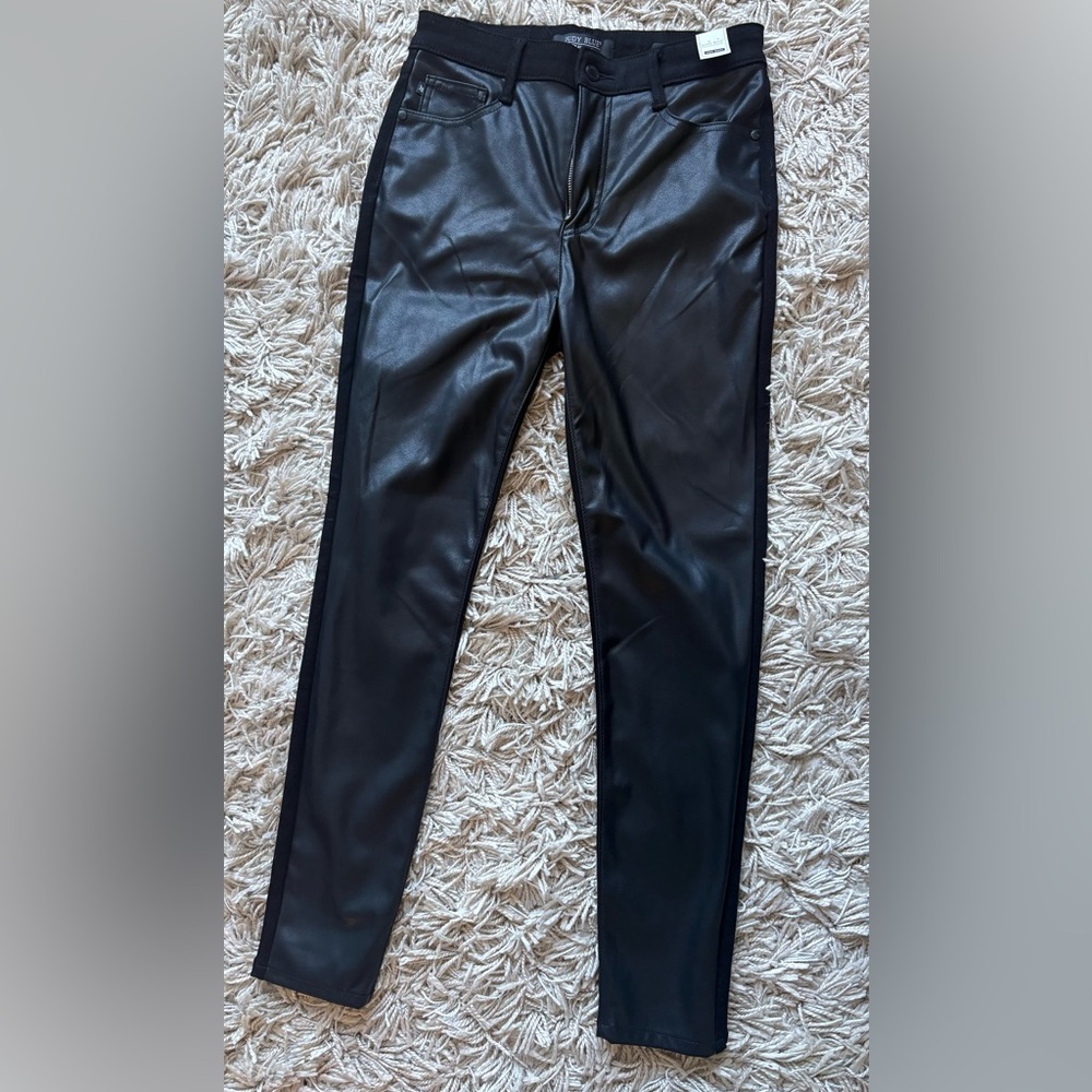 Judy Blue Black Faux Leather High-Waist Pants